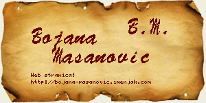Bojana Mašanović vizit kartica